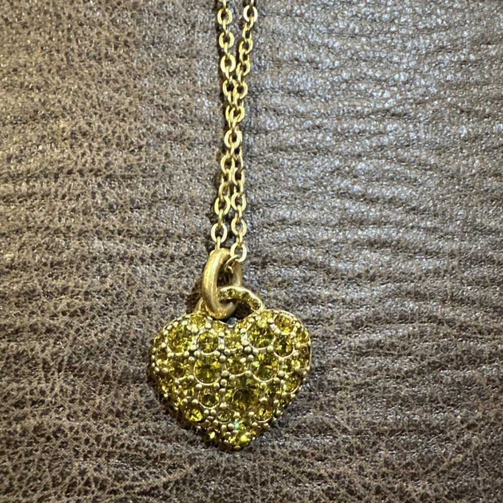 Pilgrim Yellow Heart Copper Necklace